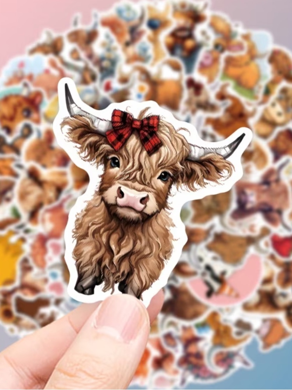 56 Highland Cow Aesthetic Stickers | Cute Highland Cattle Sticker Pack - Picture 2 of 5